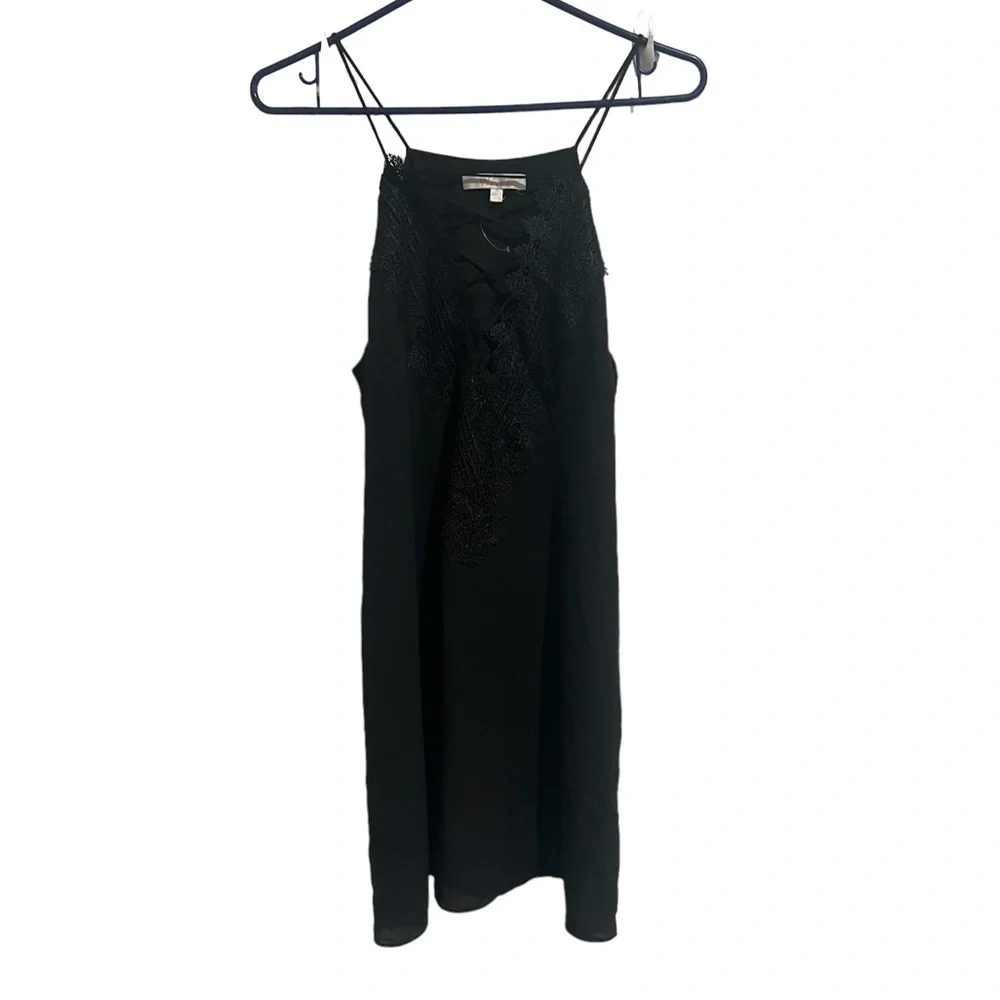 Black criss cross lace slip dress, medium - Picture 3 of 8